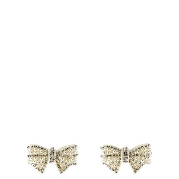 Self Portrait Women 'Pearl Satin Bow' Earrings